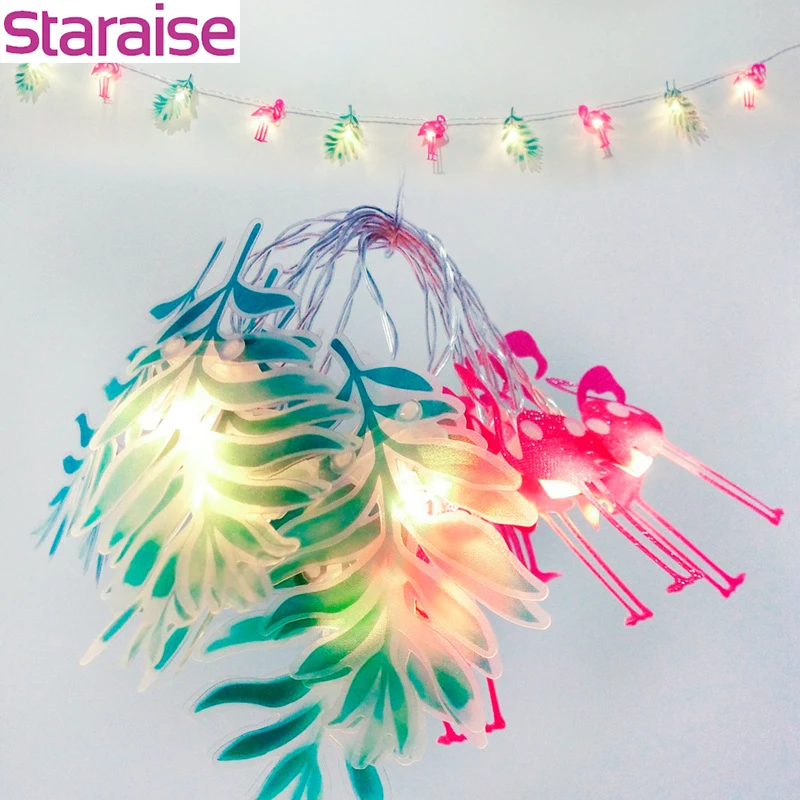 

Staraise 1.5M Flamingo LED lights string party Decor Tropical Summer Hawaii party favor pineapple string lights Party supplies
