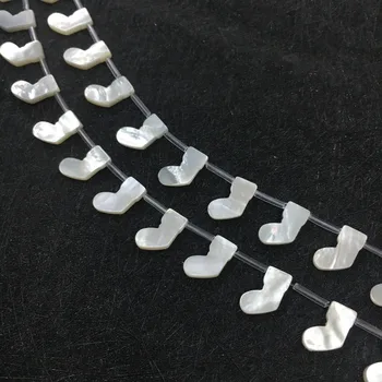 

100pcs Free shipping wholesale 8*13mm white Shoes Christmas Socks Loose Mother of pearl beads for women or man