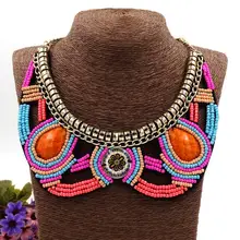 Женское богемное колье, массивное ожерелье, подвески, Африканские Этнические украшения из бисера, подарок ручной работы, искусственный воротник, многоцветный