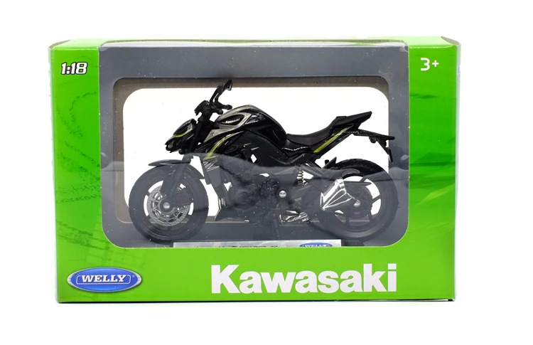 Welly 1:18 Kawwasaki Z1000 Литая модель мотоцикла работоспособная игрушка для детей подарки коллекция игрушек