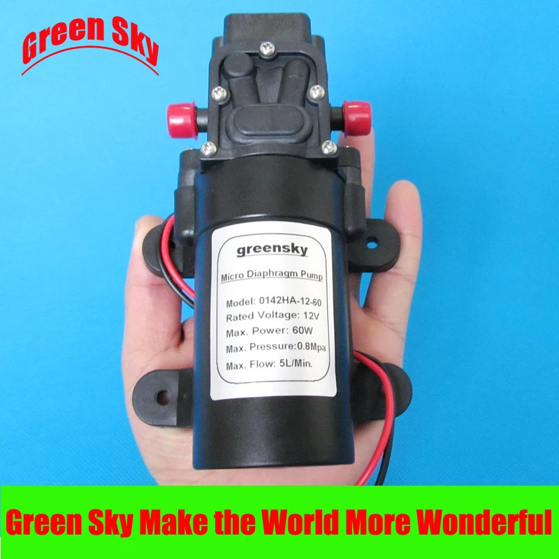 

116PSI 5L/Min DC 60W return valve type 12v high pressure water pump