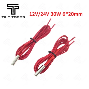 

1M length Heating Tube 6*20mm Heat 12V30W/24V30W Heater 6*20mm Extrusion 3D Printer Part 12V 30W Ceramic Cartridge For Extruder