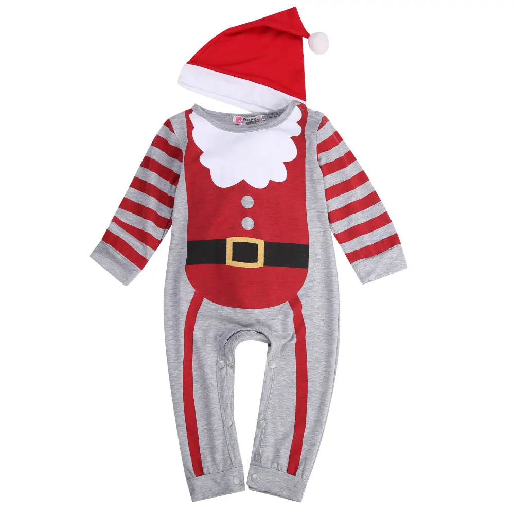 Комплект из 2 предметов, Детский милый Рождественский комбинезон+ шапочка/повязка на голову, костюм для новорожденных мальчиков и девочек, рождественские комбинезоны с Санта Клаусом, одежда для малышей - Цвет: boy