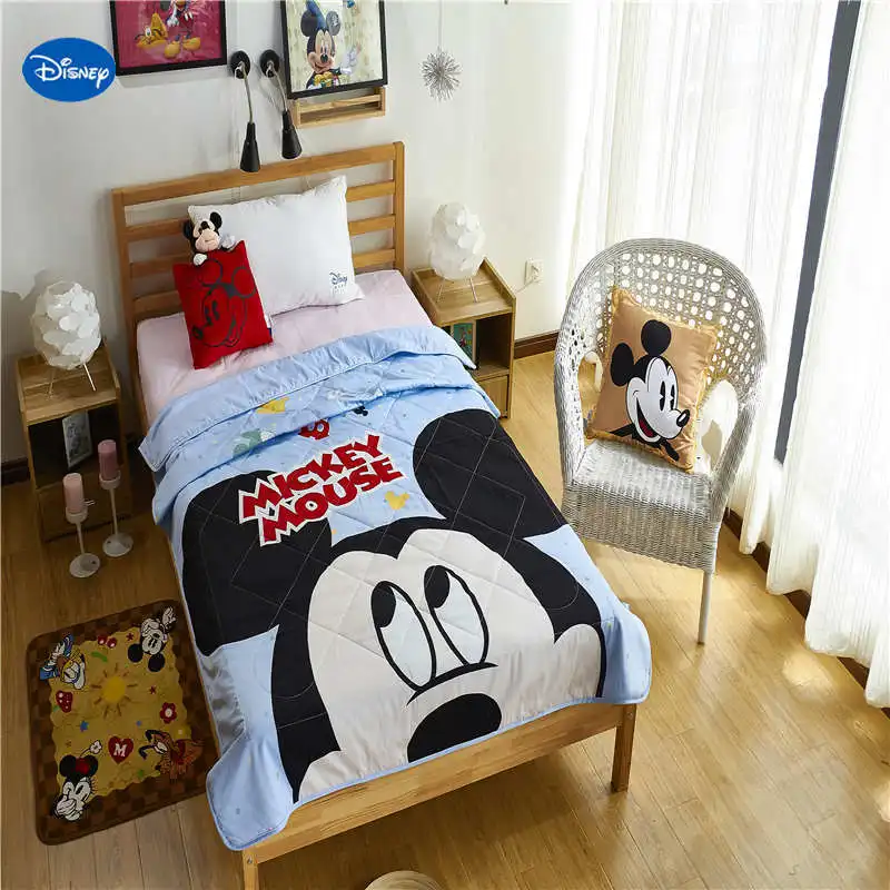 

Disney Cartoon Mickey Mouse Print Quilts Comforter Bedding Cotton Cover Summer Child Boys Baby Bedroom Decor 150*200cm 200*230cm