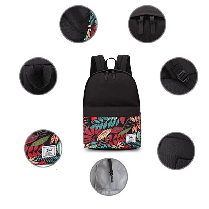 Холщовая Сумка для ноутбука 15 6 дюйма с цветочным рисунком рюкзак Mochila Feminina