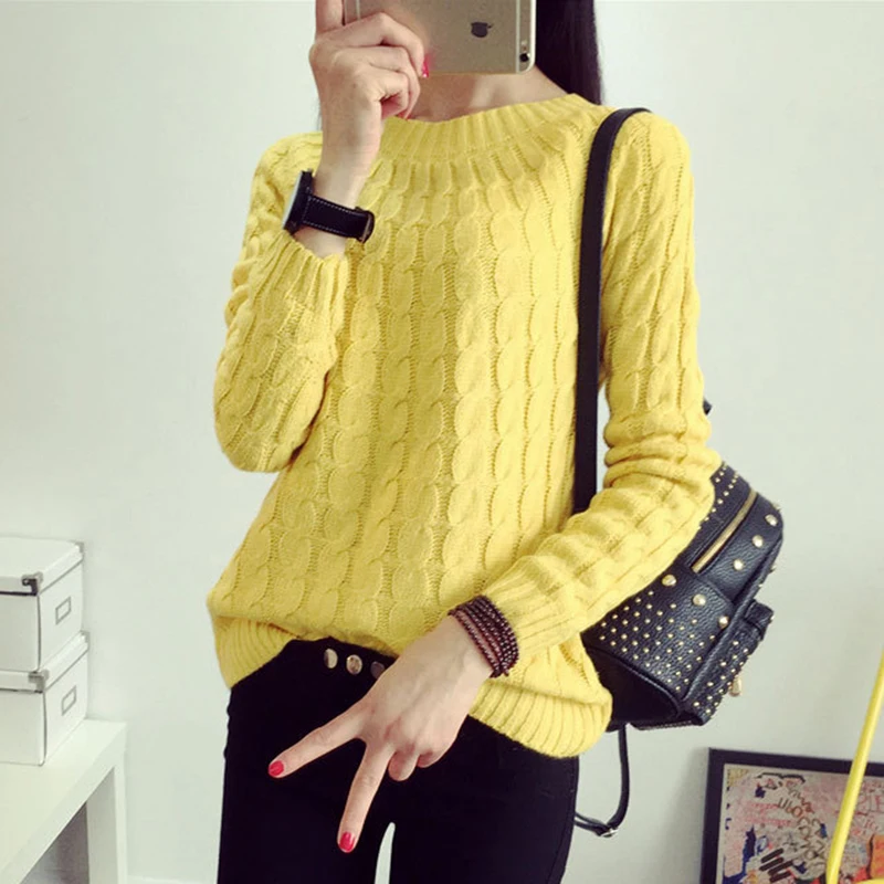 

2019 new arrival women sweaters Spring fall winter Korean version hot sale O-neck long sleeve loose twist casual pullovers 4152