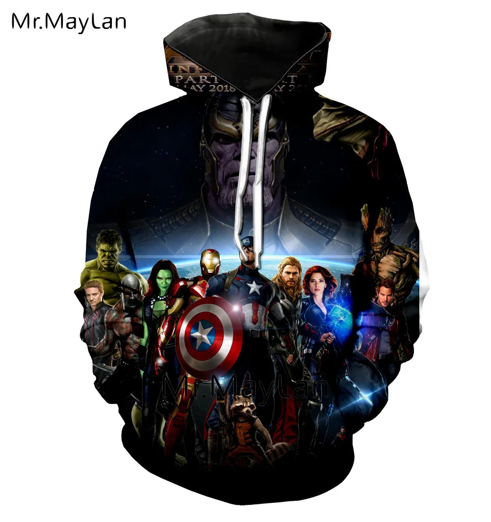 3D Print Marvel Avengers Endgame 4 Jacket Men/women Sweatshirt Casacos Man Punk Hoodie Clothes Sudadera Vingadores Chaqueta 5XL
