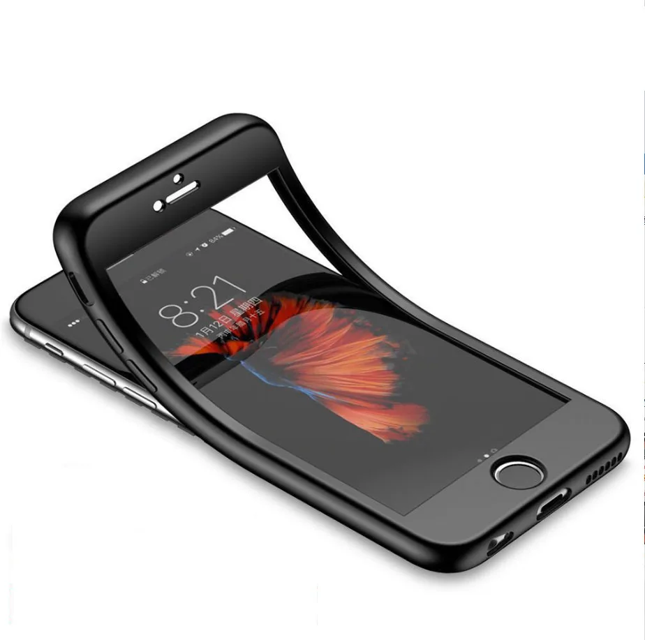 

360 Full body Phone Case For iphone 5s 6s 5 6 7 8 plus x Soft Silicone Cover On for iPhone 6 8 7 Plus X XR XS Luxury funda cases