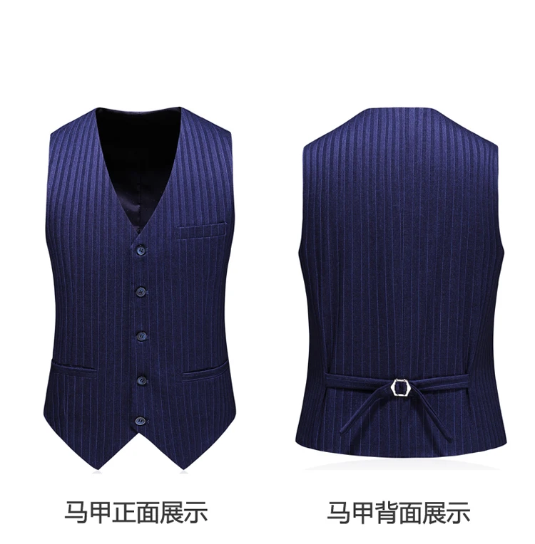 (Blazer+Vest+Pants) Mens Wedding Suit Male Blazers Slim Fit Suits for Men Costume Business Formal Party Classic Navy / S-5XL (Blazer+Vest+Pants) Mens Wedding Suit Male Blazers Slim Fit Suits for Men Costume Business Formal Party Classic Navy / S-5XL