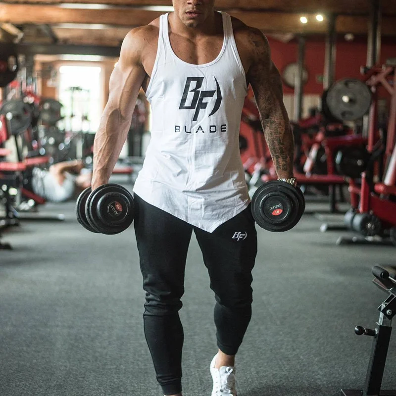 

Summer Men's Vest Sports Fitness Workout Men's Tops Gym Bodybuilding Vests Fitness Apparel Men's Apparel Running New 2019 Round