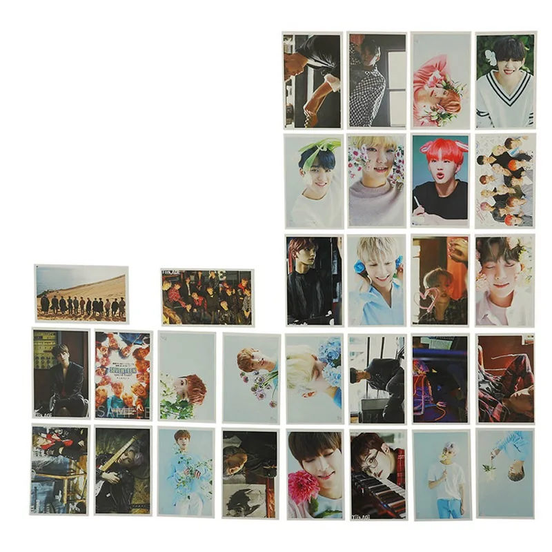 

30PCS/SET New Arrival K-POP SEVENTEEN Ablum LOVE&LETTER LOMO Cards New Fashion Self Made Paper Photo Cards