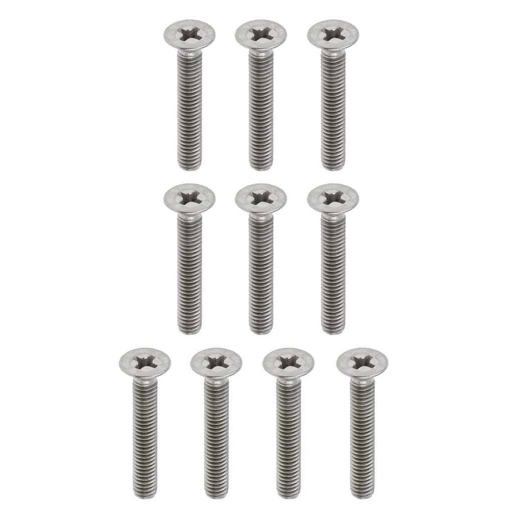 10 Pcs M4 Flat Head Grade 1 Titanium Machine Screws Phillips Drive