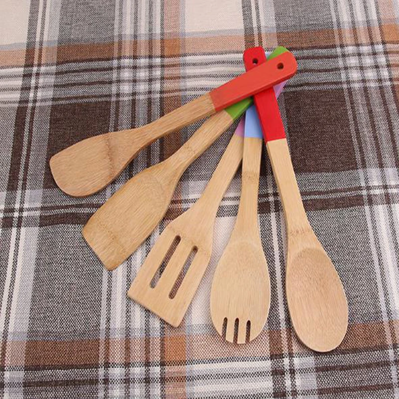 

1Pc Natural Health Bamboo Wood Kitchen Utensils Spatula Spoon Mixing Holder Cooking Utensils Dinner Food Wok Shovels 5 Type