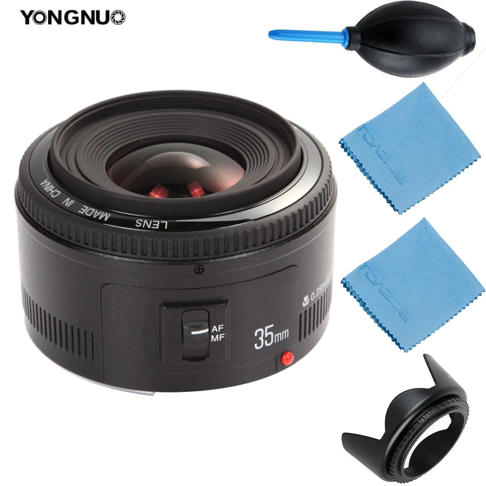 Объектив YongNuo EF 35 мм YN-35mm YN35mm F2 широкоугольный объектив с большой апертурой фиксированный объектив с автофокусом для цифровых зеркальных камер Canon EOS