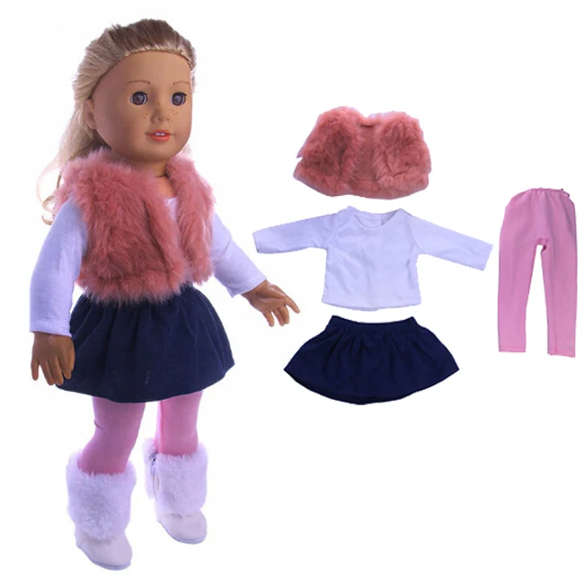 4pcs a set American girl font b doll b font clothes set winter coat dress and