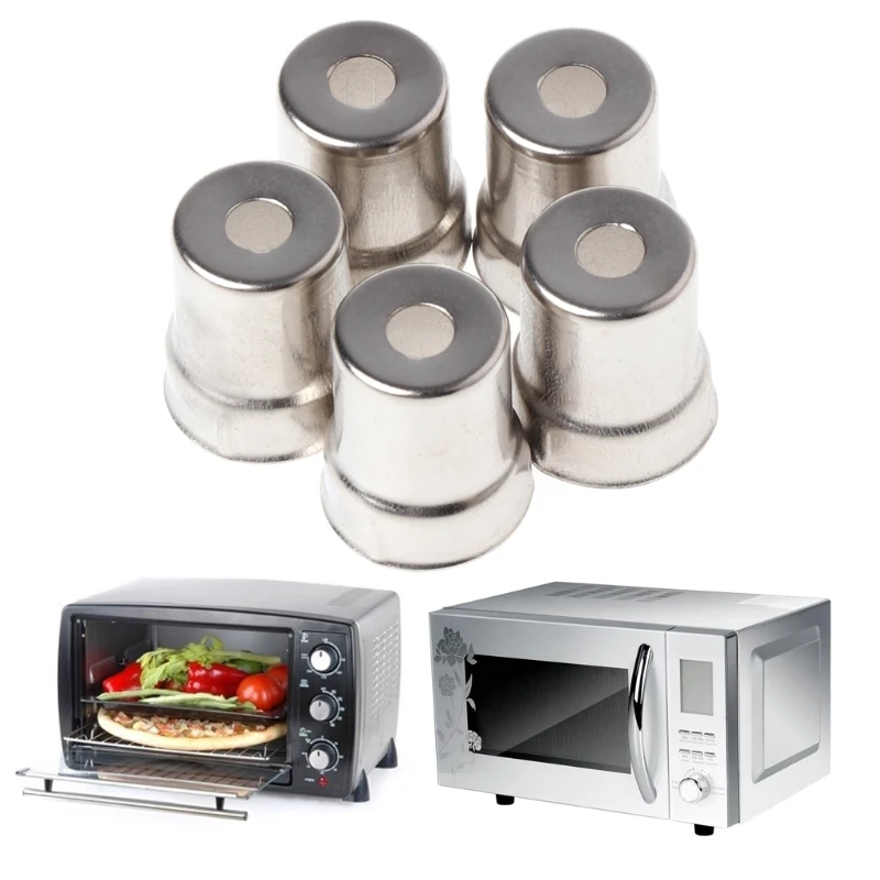 Steel Cap Microwave Oven Replacement Round Hole Magnetron Silver Tone Mar28 5Pcs/Set