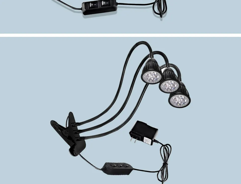 3 Heads LED Grow Light Dual Head 15W Plant Grow Lamp (18)
