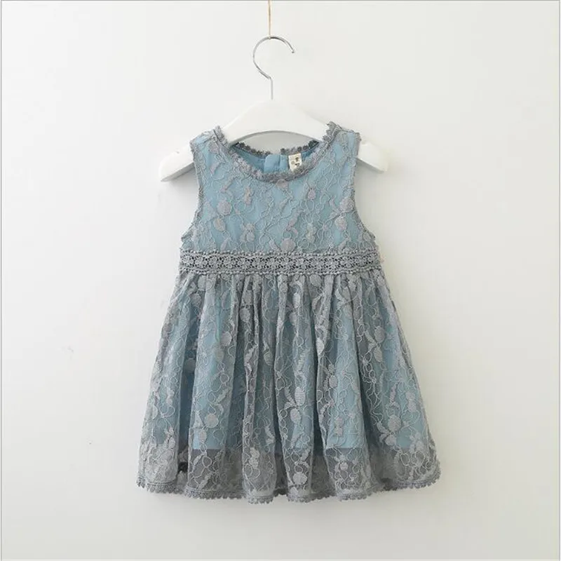 

Baby Girl Princess Dresses Cotton Sleeveless Kids Lace Mesh O-neck Birthday Party Wedding Christening Banquet Children's Costume