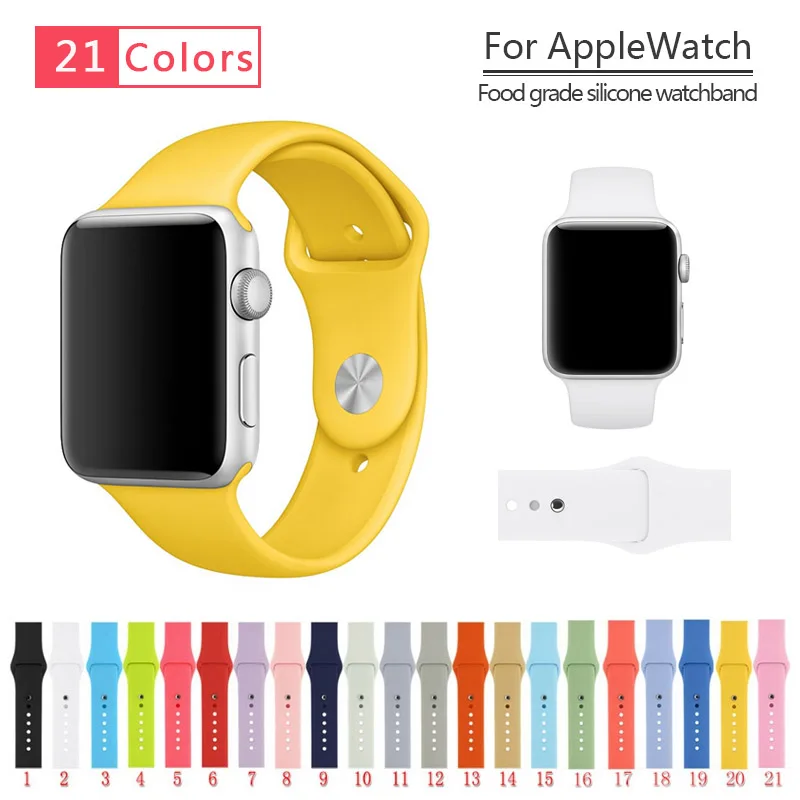 Silicone font b Watch b font Band With Connector Adapter For Apple font b Watch b