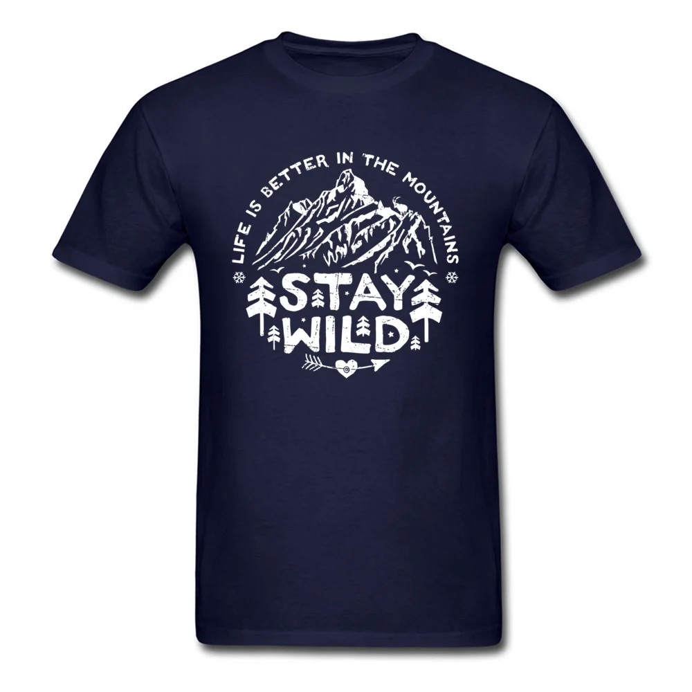 Mountain Forest Hiking T-Shirts Stay Wild Nature Scenery Twin Peaks Speeds Tshirt For Men Freedom Massif 3D Printed T-Shirt