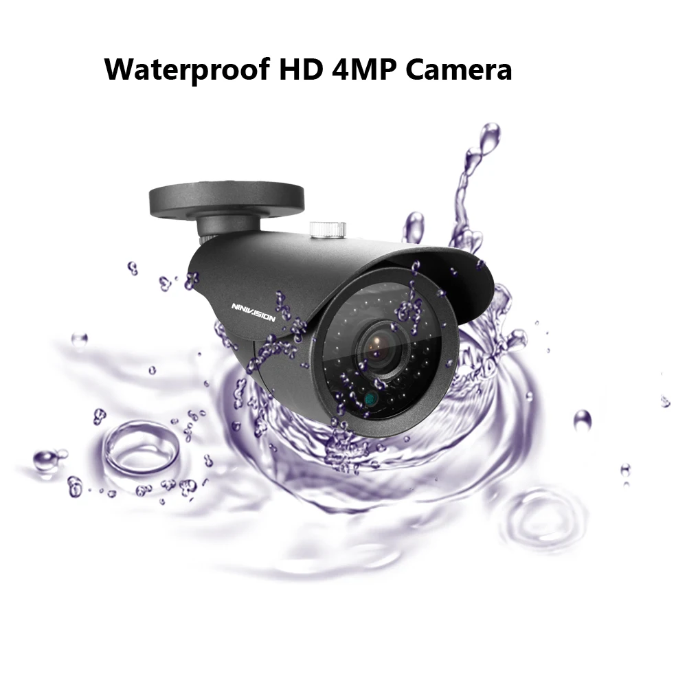 Супер 4ch Full HD 4MP наблюдения комплект видеонаблюдения DVR видео h.264 Регистраторы AHD Открытый Металл Пуля безопасности Камера Системы электронной почты сигнал тревоги