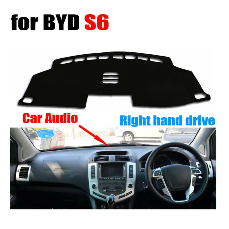 FUWAYDA Чехлы для приборной панели автомобиля коврик для BYD S6 высокая конфигурация с автомобильным аудио правым dashpad dash cover авто