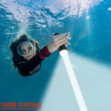 most powerful Professional diving led flashlight 100m underwater light scuba dive torch rechargeable xm l2 hand lamp 26650 18650