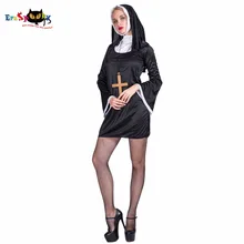Women Sexy Black Slutty Nasty Blonde Sister Hot Nun Costume Cosplay Party Fancy Dress for Female Adult Lady Halloween Costumes