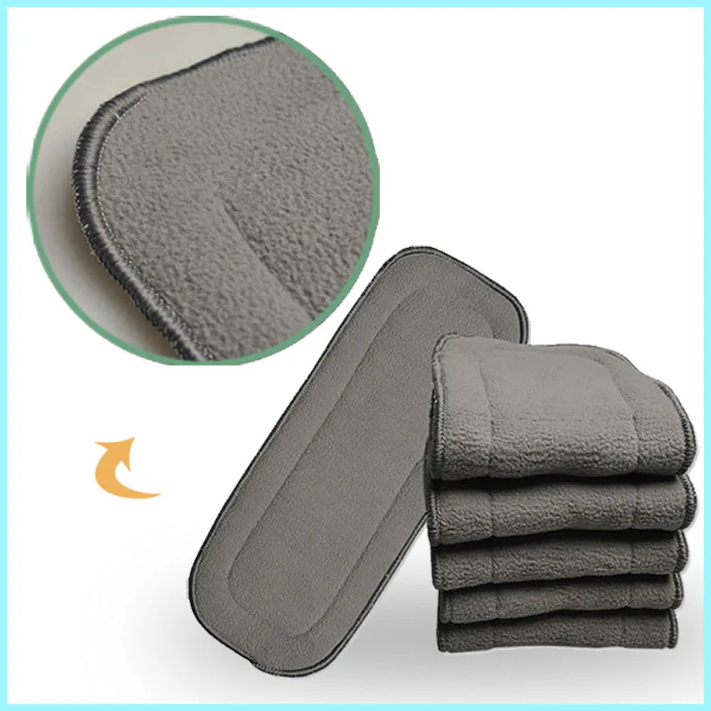 5 Layers Reusable Bamboo Fiber Insert Liners For Cloth Diaper Nappy Changing Pad 