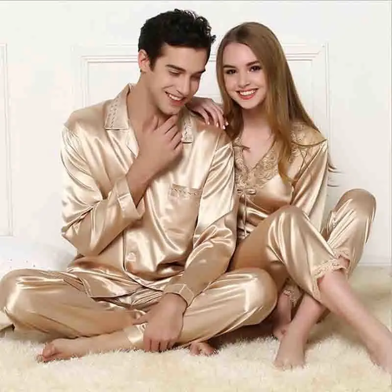 CR Новое поступление лето для женщин и мужчин Высокое качество шелк пара пижамы Бесплатная доставка iT256