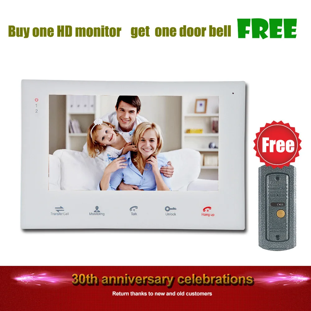 bilder für Homefong Kaufen Monitor Erhalten Türklingel Free7 Zoll Verdrahtete Touch Video-türsprechanlage Sprechanlage Türklingel Freies 600TVL Überwachung Entsperren bilder für Homefong Kaufen Monitor Erhalten Türklingel Free7 Zoll Verdrahtete Touch Video-türsprechanlage Sprechanlage Türklingel Freies 600TVL Überwachung Entsperren