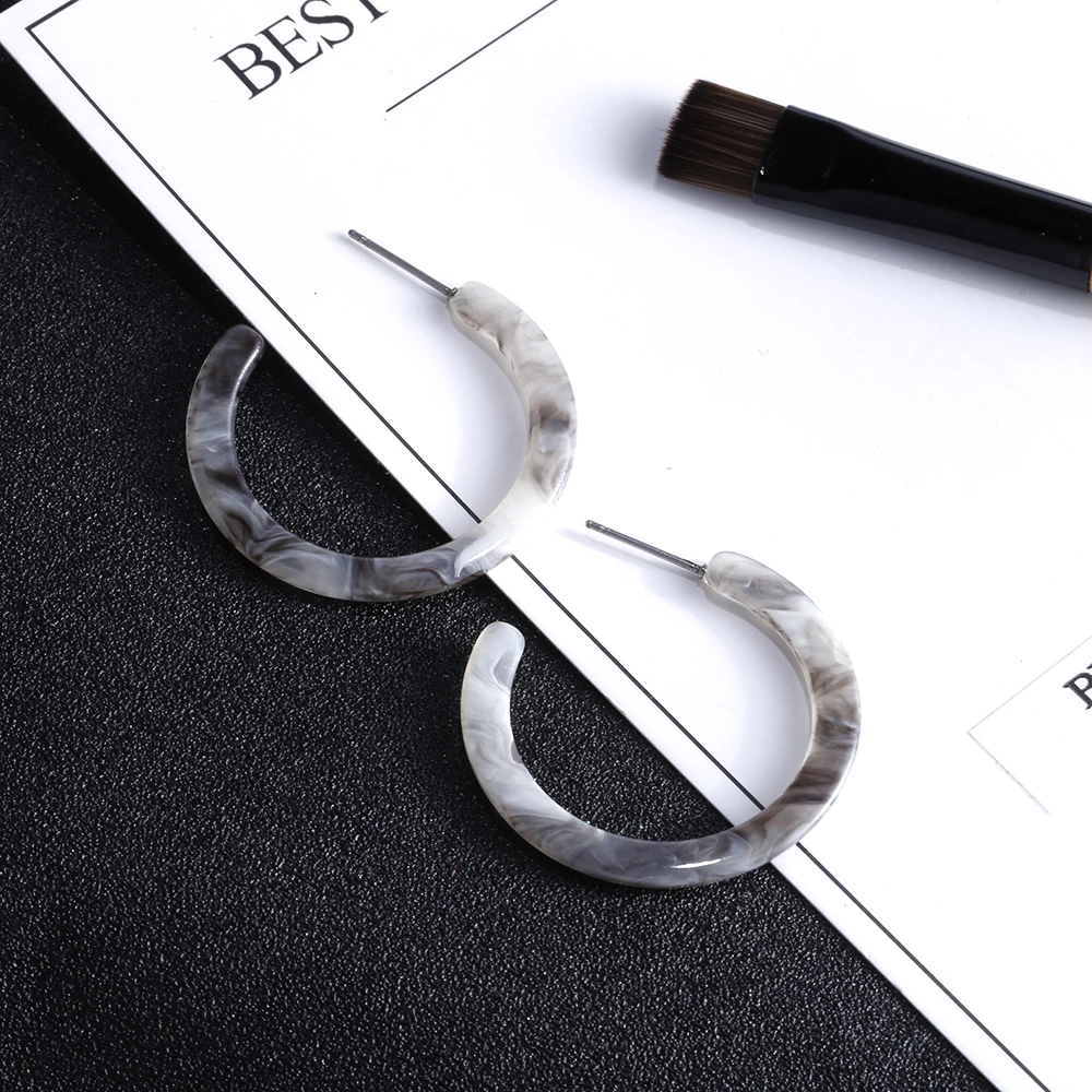 VIVILADY Fashion Small Round Circle Acrylic Hoop Earrings Women Brincos Acetic Acid Jewelry Bridal Wedding Birthday Party Gifts - Image 3