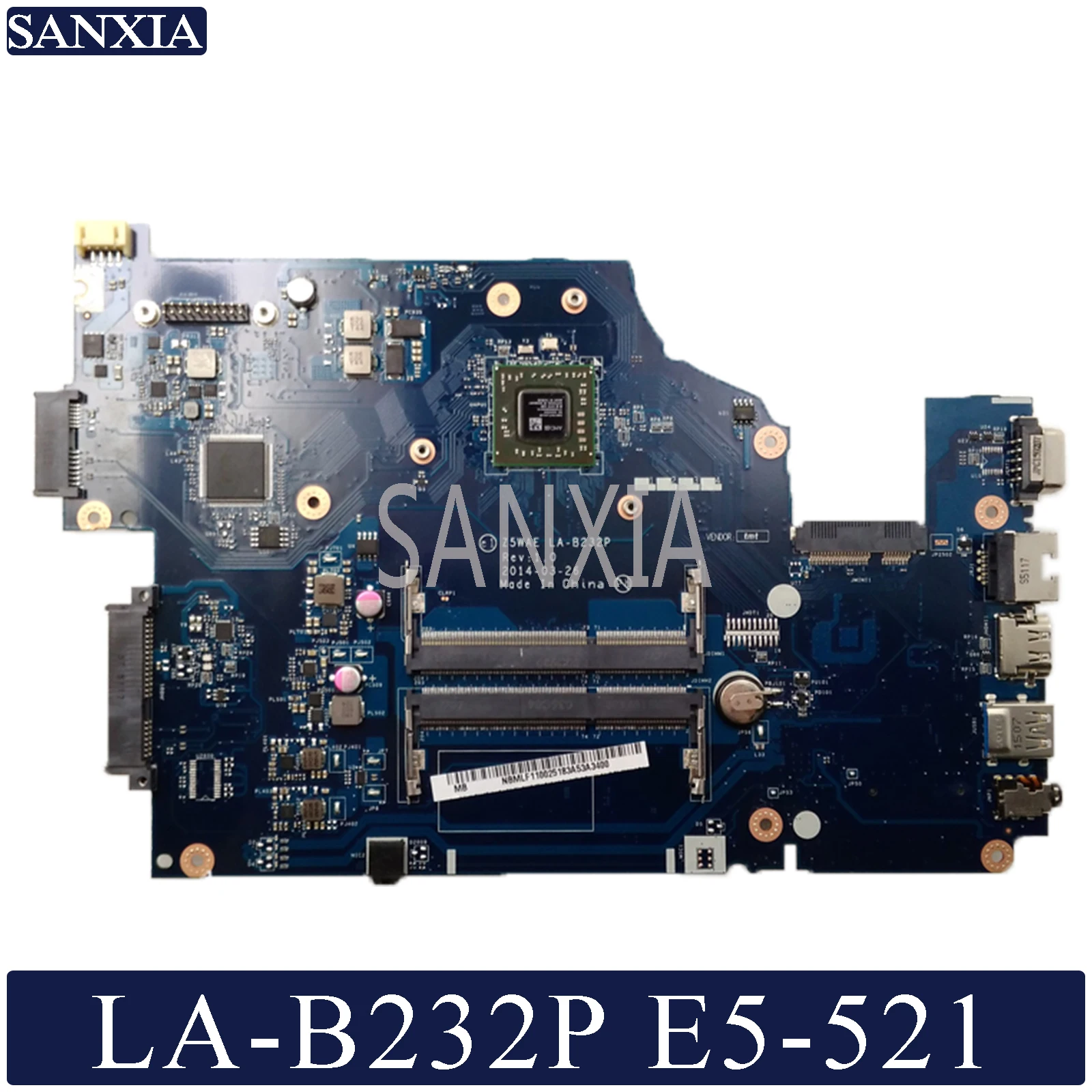  KEFU LA-B232P Laptop motherboard for Acer E5-521 original mainboard AMD-CPU