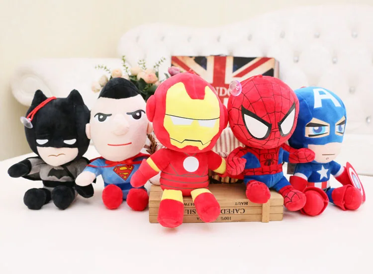 Marvel Мстители 30 см мягкие игрушки супер герой Человек-паук Капитан Америка Супермен Бэтмен плюшевые мягкие плюшевые подарки для детей