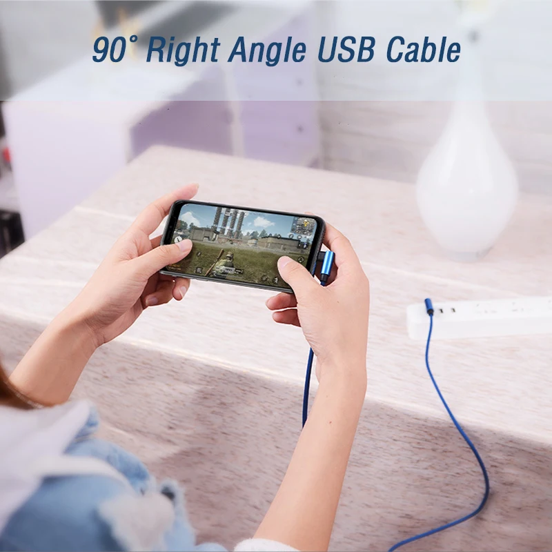 0,25 м 1 м 2 м Micro Usb кабель 90 градусов под прямым углом Micro Usb кабель джинсовый для samsung huawei Honor 20 Lite Xiaomi Redmi 8 7
