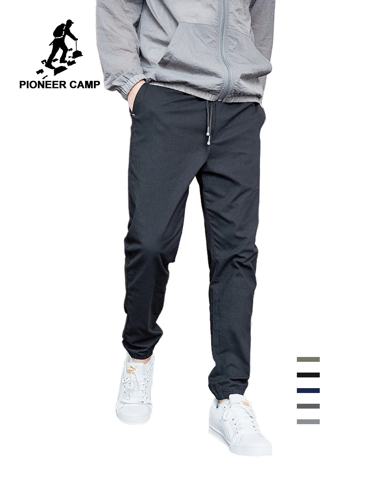 

Pioneer Camp 2019 Autumn Drawstring Men Pants Streetwear Casual Cotton Workwear Close Trousers Tights for Man AXX901001