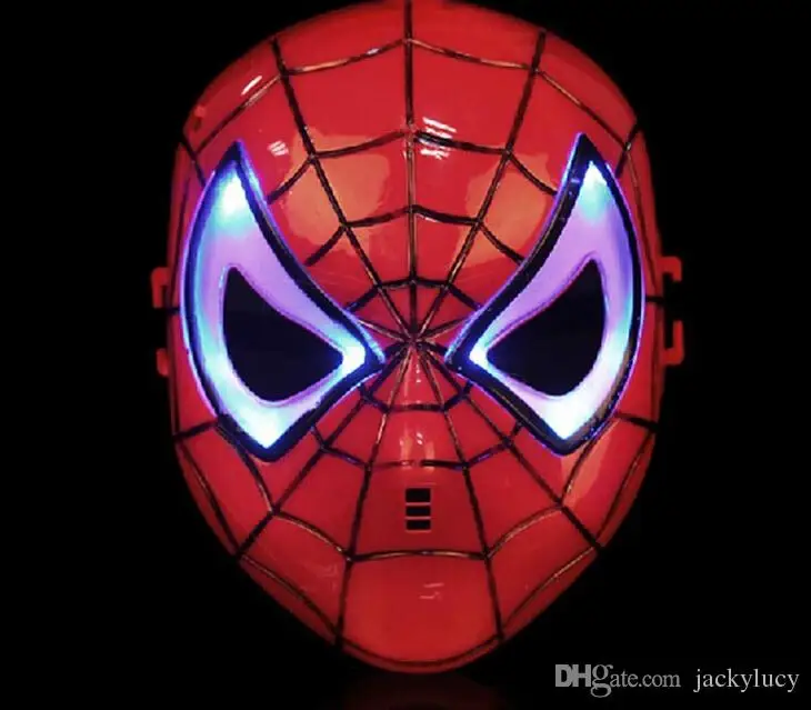  Superhero LED Flash Party Mask Hulk Ironman Spiderman TMNT Captain Americ COS Heros Avengers Cartoon Film for Kids Men Women Xmas Gift