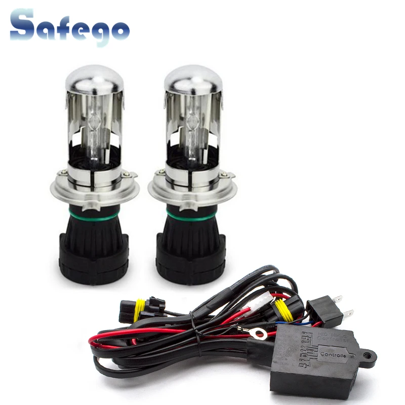 

100pairs Free Shipping bixenon 35w 12V HID BIXENON REPLACEMENT bixenon Bulb H4 6000K Hi/Lo Bixenon hid bulbs with cable