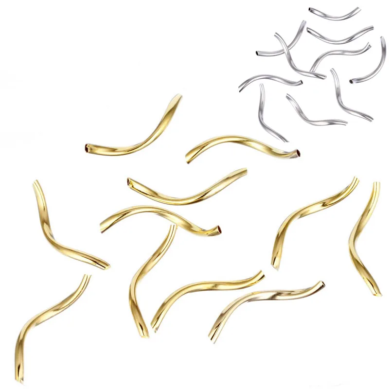 

LNRRABC 50pcs/lot 20mm 25mm 30mm 35mm High Quality Metal Curve Gold/Silver Color Connectors Jewelry Jewelry Findings DIY