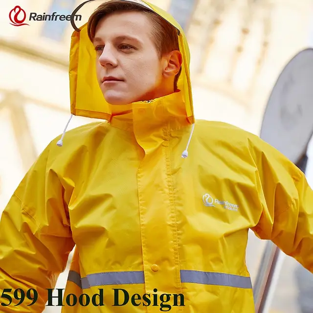 Rainfreem Raincoat Suit Impermeable Women/Men Hooded Motorcycle Poncho