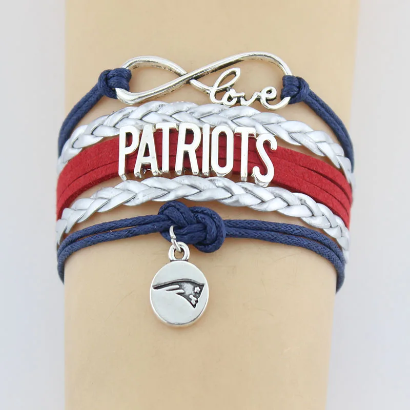 

Infinity Love Patriots Bracelets Charm Handmade Leather Weave Round pendant Bangles for Women Men Christmas Gift Jewelry