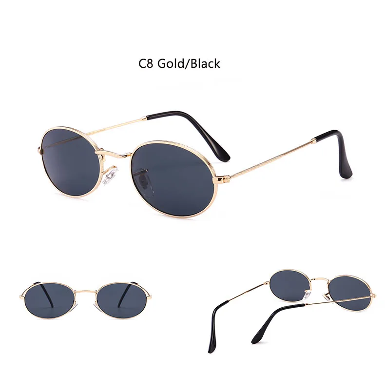 Классические винтажные Овальные Солнцезащитные очки женские/мужские роскошные 90s дизайнерские солнцезащитные очки Симпатичные хип хоп винтажные очки в ретро стиле