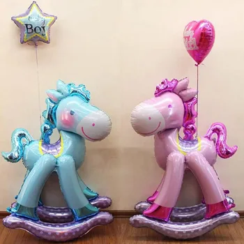 

1piece/bag large import Trojan aluminum foil balloons for baby shower birthday party decoration feast horse helium ballon JK06