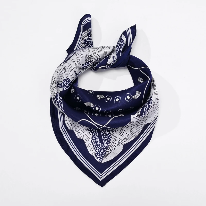 Buy Navy Blue Neckerchief 100 Silk Scarf Women Medal