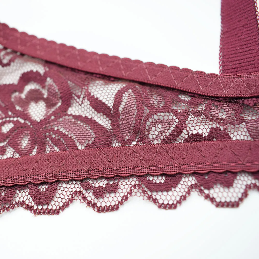  Sexy Lace Bra Plus size A B C D Cup Underwire Gather Adjustment Plunge Lingerie Bras For Women Embr