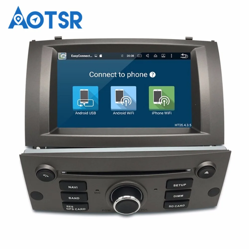 Discount Germany Stock newest Android 8.1 Car DVD 1 Din Auto Radio For PEUGEOT 407 2004-2010 7" IPS Stereo GPS Navigation tape recorder 3