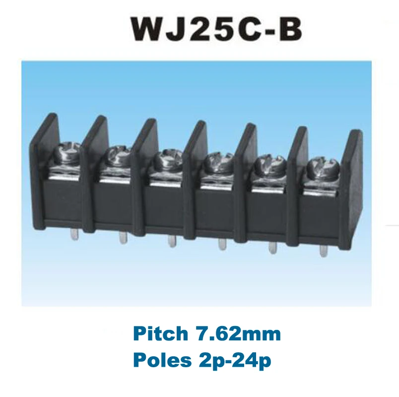 Barrier screw pcb terminal block connector pitch 7.62mm