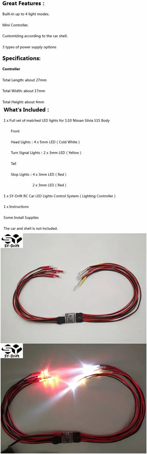 RC Auto Teile S15 Body Shell Licht Lampe für 1/10 RC Auto Teile Zubehör RC Auto Teile S15 Body Shell Licht Lampe für 1/10 RC Auto Teile Zubehör