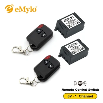 

eMylo DC5V/ 6V RF Smart Switch Wireless Remote Control Light 433Mhz Transmitter Receiver 2X1-Channel Relays wireless Switch