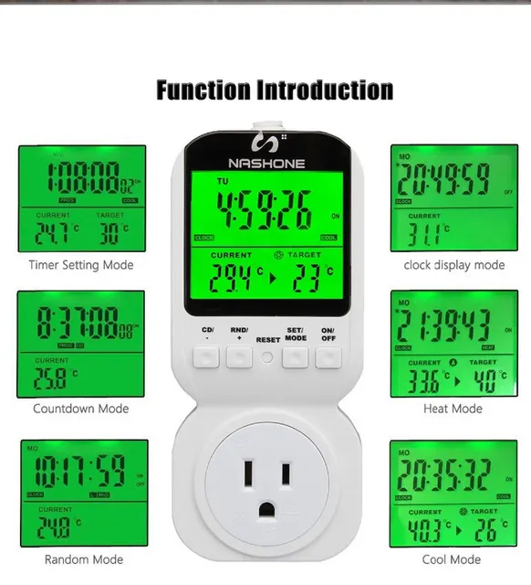 IWILCS Prise Thermostat Chauffage, Prise Minuteur Avec Sonde